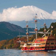 View to Fuji Mountain and Ashi Lake at Hakone region